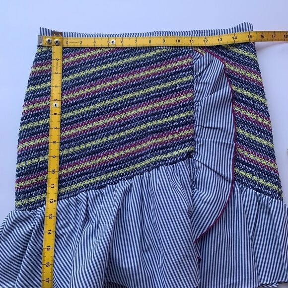 New Parker ruffle mini Skirt in Blue and pink Sz 10 - Picture 16 of 16
